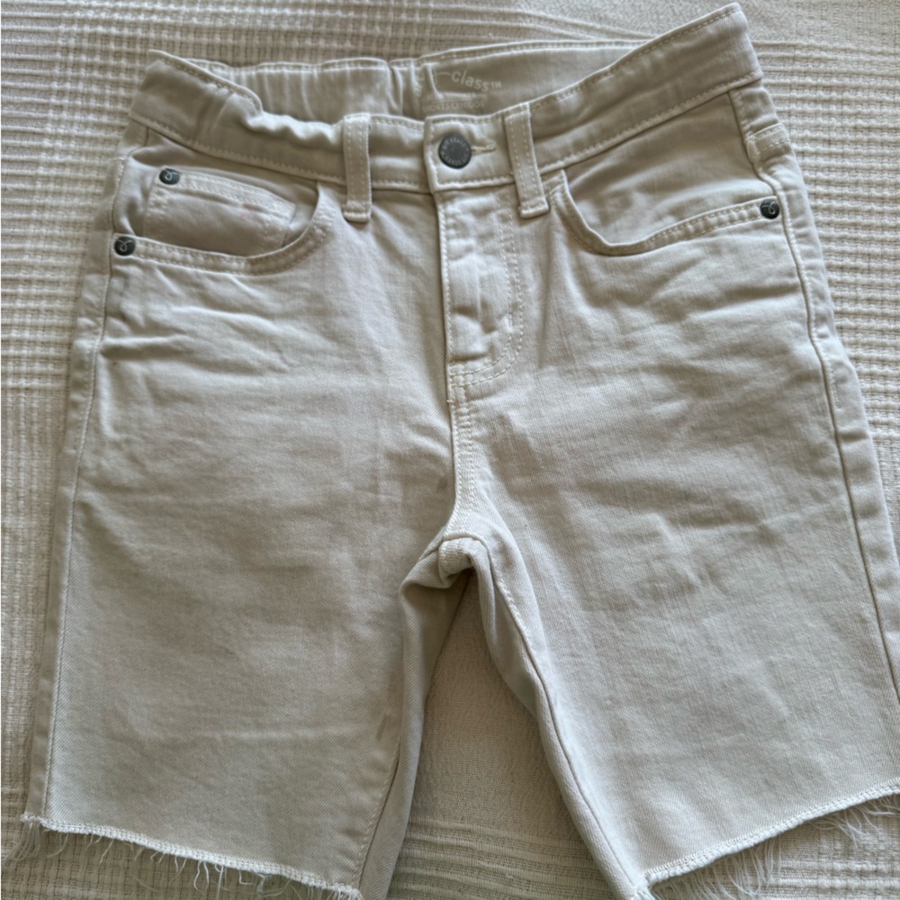 Boys Cream Denim Shorts